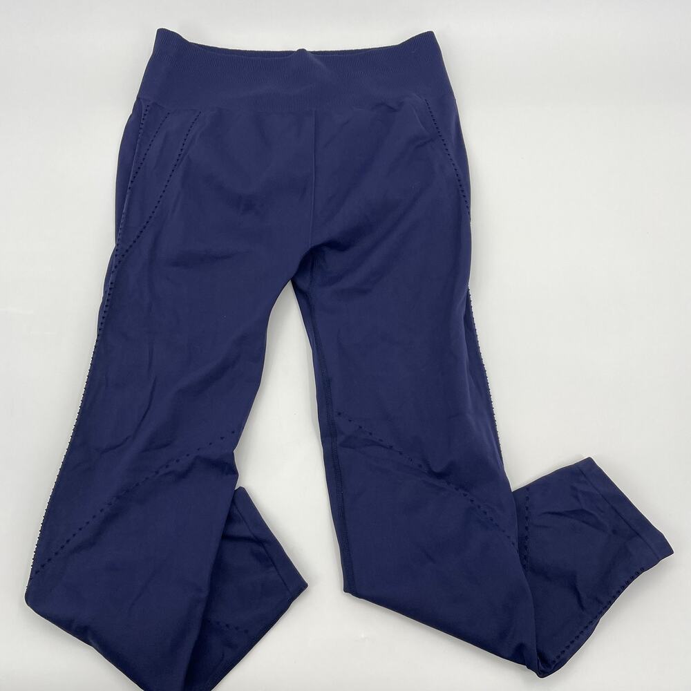 FABLETICS High Waisted Seamless Dot Leggings Size M Blue Cropped Workout Pant